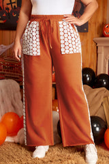 Pantalon Large à Jambe Large Grande Taille *