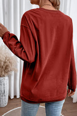 Racing red corduroy oversized sweatshirt