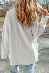 Gray relaxed jacket with contrasting flap pockets