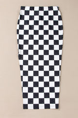 Mid-long high-waist skirt checkered *