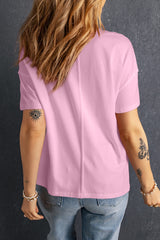 Pink stars patchwork t-shirt