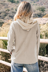 Veste 2-en-1 beige en maille texturée à capuche