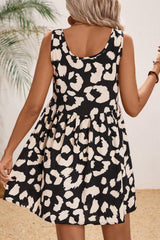 Vestido de estampado de leopardo negro sin mangas * *