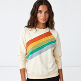 Azulque de color de sudadera a rayas arco-en-ciel albaricoque