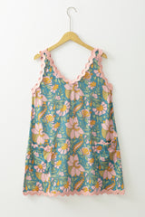 Robe à décolleté en V profond avec bordure*