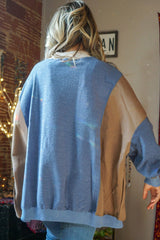 Heaven Blue Haggy Haggy Swetshirt y detalles acanalados