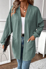 Cardigan ouvert sur le devant avec poches latérales en tricot texturé Canton-A WOMAN WE LOVE