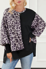 Bishop Sweatshor Black Sweins y Patchwork Leopard