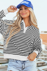 Striped over-dimensional sweatshirt *
