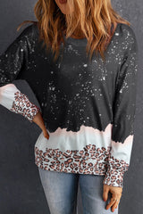 Black leopard bleached sweatshirt