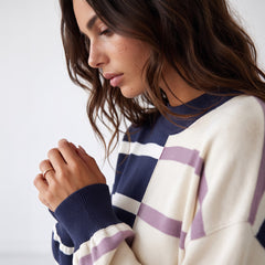 Striped over-dimensional sweatshirt *