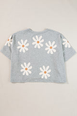Marguerite Fleur Fleur gray T-shirt printed