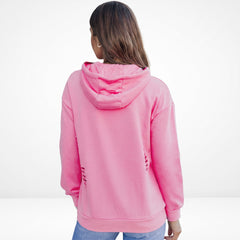 Sweat à capuche rose à effet usé avec poche kangourou