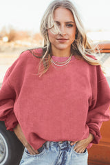 Strawberry pink corduroy oversized sweatshirt