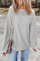 Light gray corduroy oversized sweatshirt