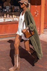 Cardigan léger vert à manches longues ouvert sur le devant-A WOMAN WE LOVE