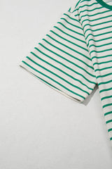 Camiseta redonda de cuello con grandes rayas verdes para Saint-Patrick