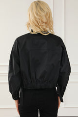 Plain black zipped jacket