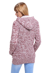 Cardigans à capuche boutonnés à manches longues rouge vif-A WOMAN WE LOVE