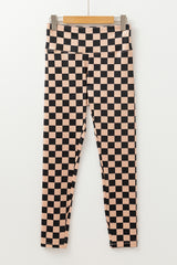Skinny leggings high size with khaki checkered pattern *