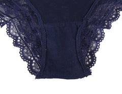 🖤 Culotte Haute en Dentelle Transparente Bleu marine