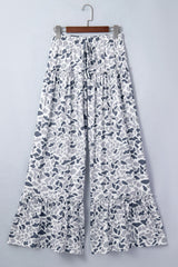 Pantalon décontracté à jambe large et imprimé camouflage