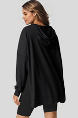 Sudadera con capucha de gran tamaño negro en Sparlined con Velloce