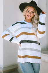 Striped Pop-Corn Tricot Pull
