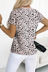 Short sleeve t-shirt and Apricot Guépard print.