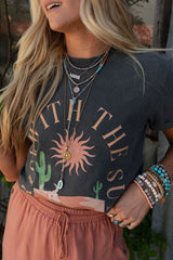 Western graphic t-shirt Western gray Rise with the Sun