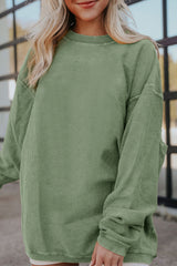 Grass green corduroy oversized sweatshirt