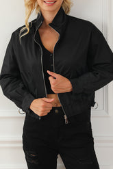 Plain black zipped jacket