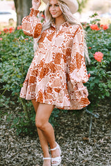 Vestido de trapecio estampado múltiples