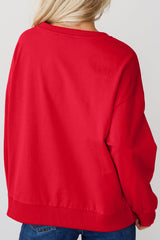 Rouge Fiery - Sweat-shirt à col ras du cou avec guirlandes de Père Noël pour bébé de grande taille