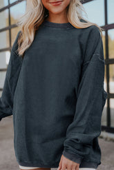 Dark gray corduroy oversized sweatshirt
