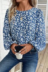 Blouse bleue lanternes-A WOMAN WE LOVE