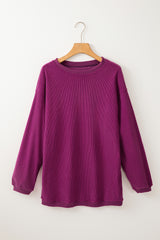 Festival Fuchsia Corduroy Oversized Sweatshirt
