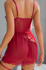 Red semi-transparent lace nightie