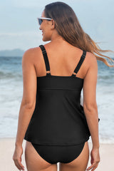 High tankini black nightie with v * collar