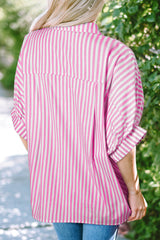 Chemise oversize à rayures roses *-A WOMAN WE LOVE