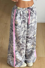 Pantalon de survêtement jambe large à cordon de serrage et imprimé camouflage gris Woodland