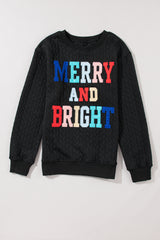 Sweat-shirt noir en maille torsadée Merry And Bright
