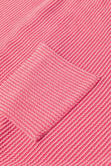 Peach Blossom Plus Size Textured Ribbed Long Sleeve T-Shirt