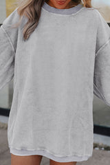 Light gray corduroy oversized sweatshirt