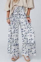 Pantalon décontracté à jambe large et imprimé camouflage