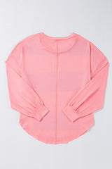 Amplio color azul claro a rayas con hombros caídos