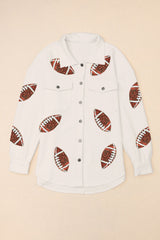 Beige brillo rugby chaqueta de fútbol textura burbujas chicle
