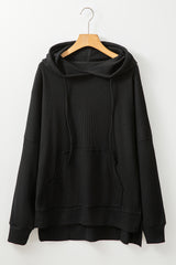 Sudadera con capucha de gran tamaño negro en Sparlined con Velloce