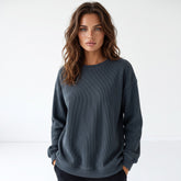 Dark gray corduroy oversized sweatshirt