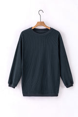 Sweat oversize en velours côtelé gris foncé